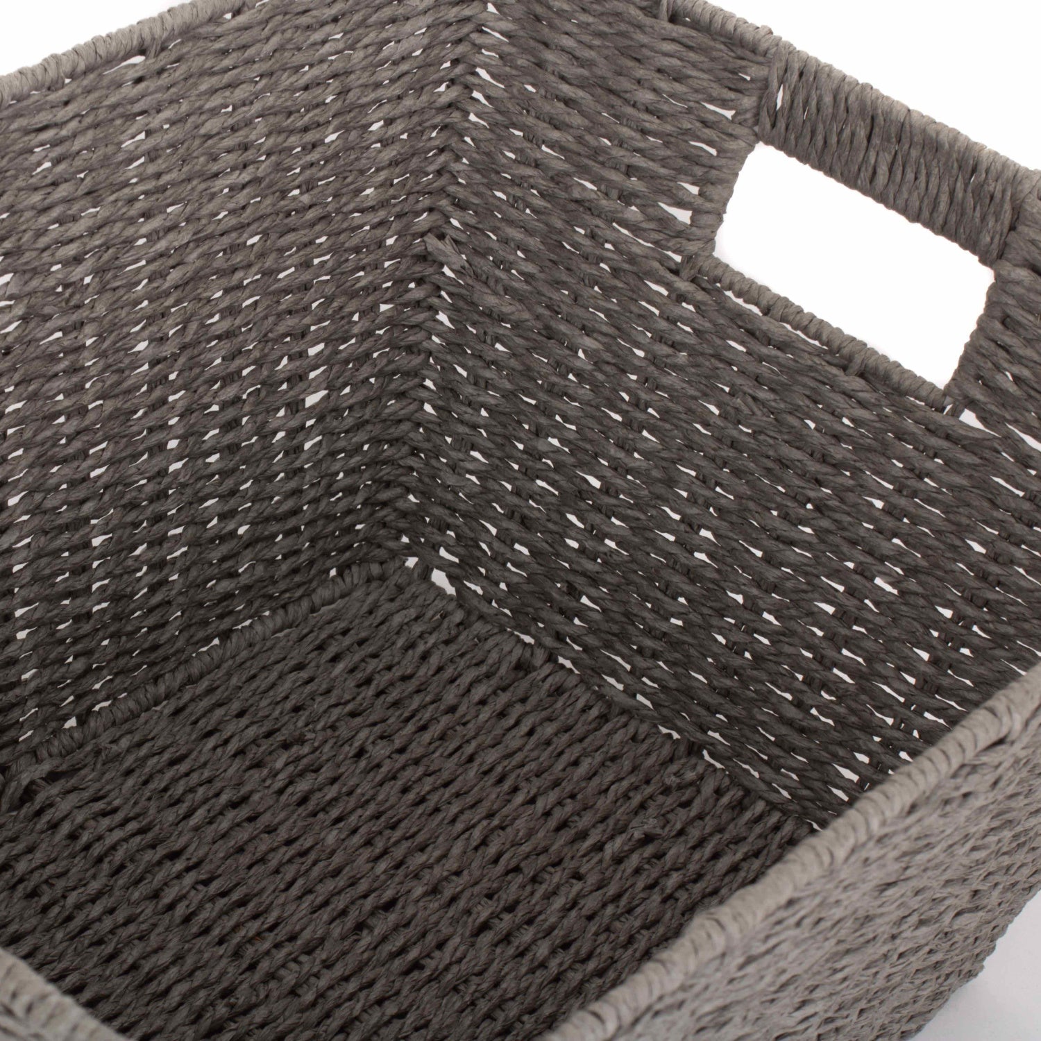 Deep Grey Paper Rope Tray Basket - Large
