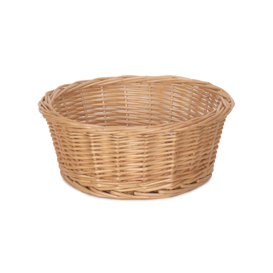 24cm Round Buff Willow Tapered Tray Basket