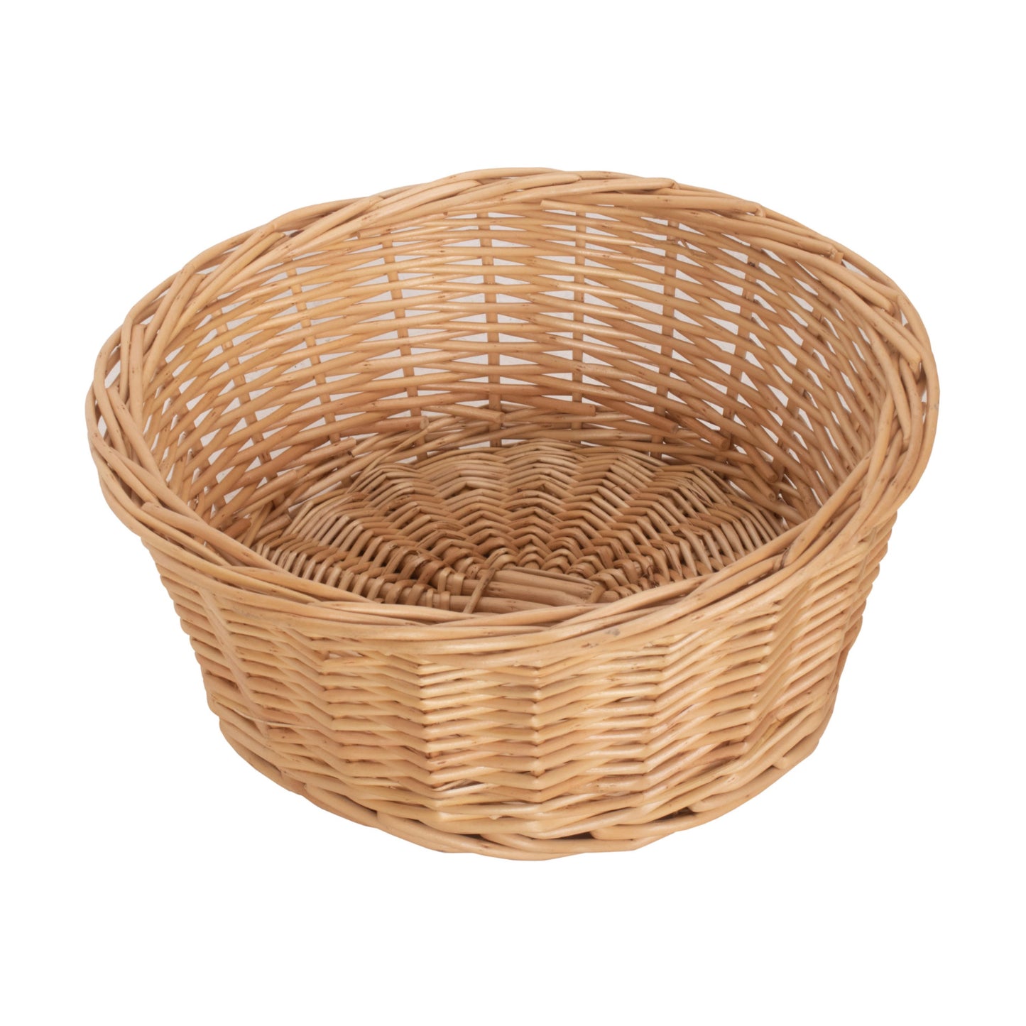 24cm Round Buff Willow Tapered Tray Basket