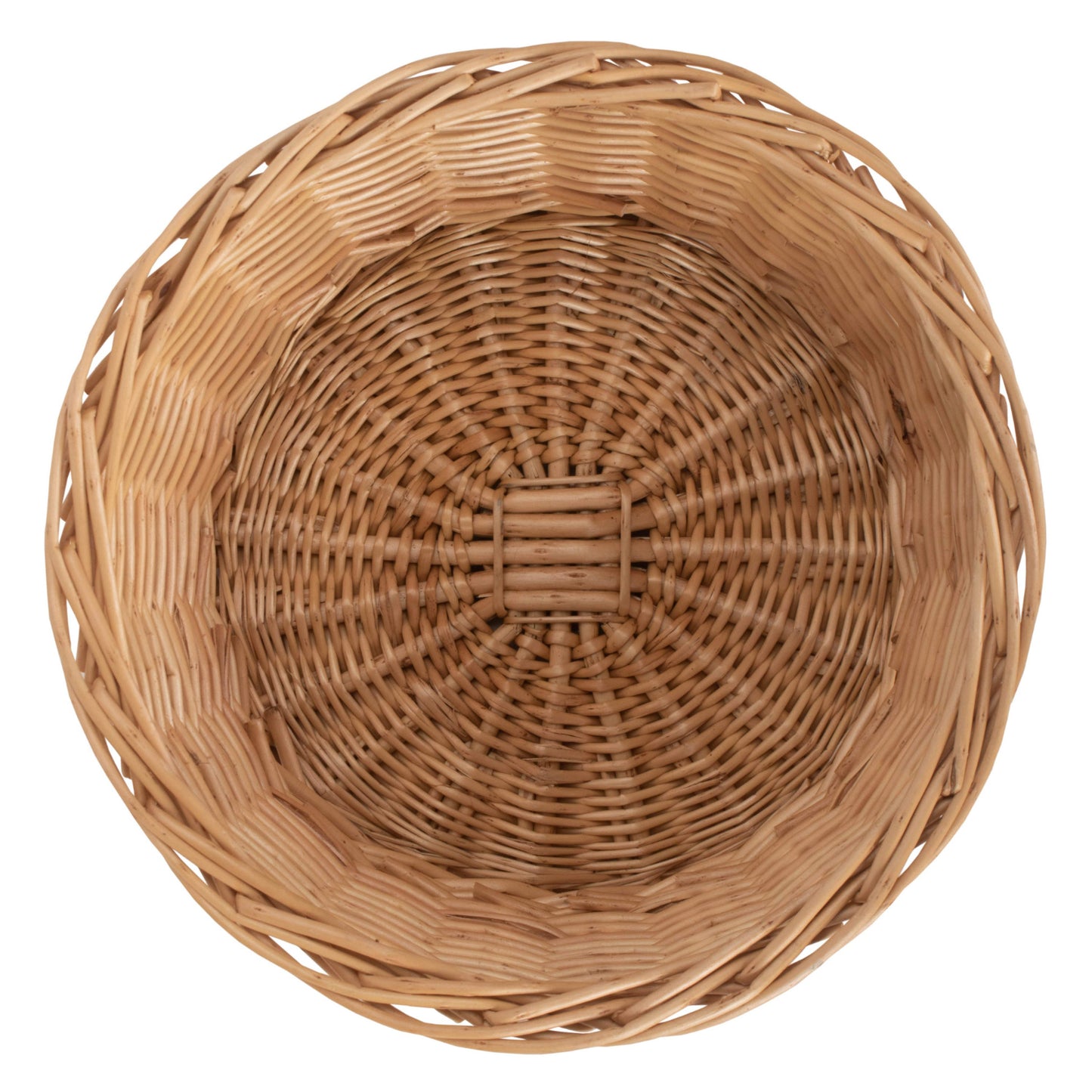 24cm Round Buff Willow Tapered Tray Basket