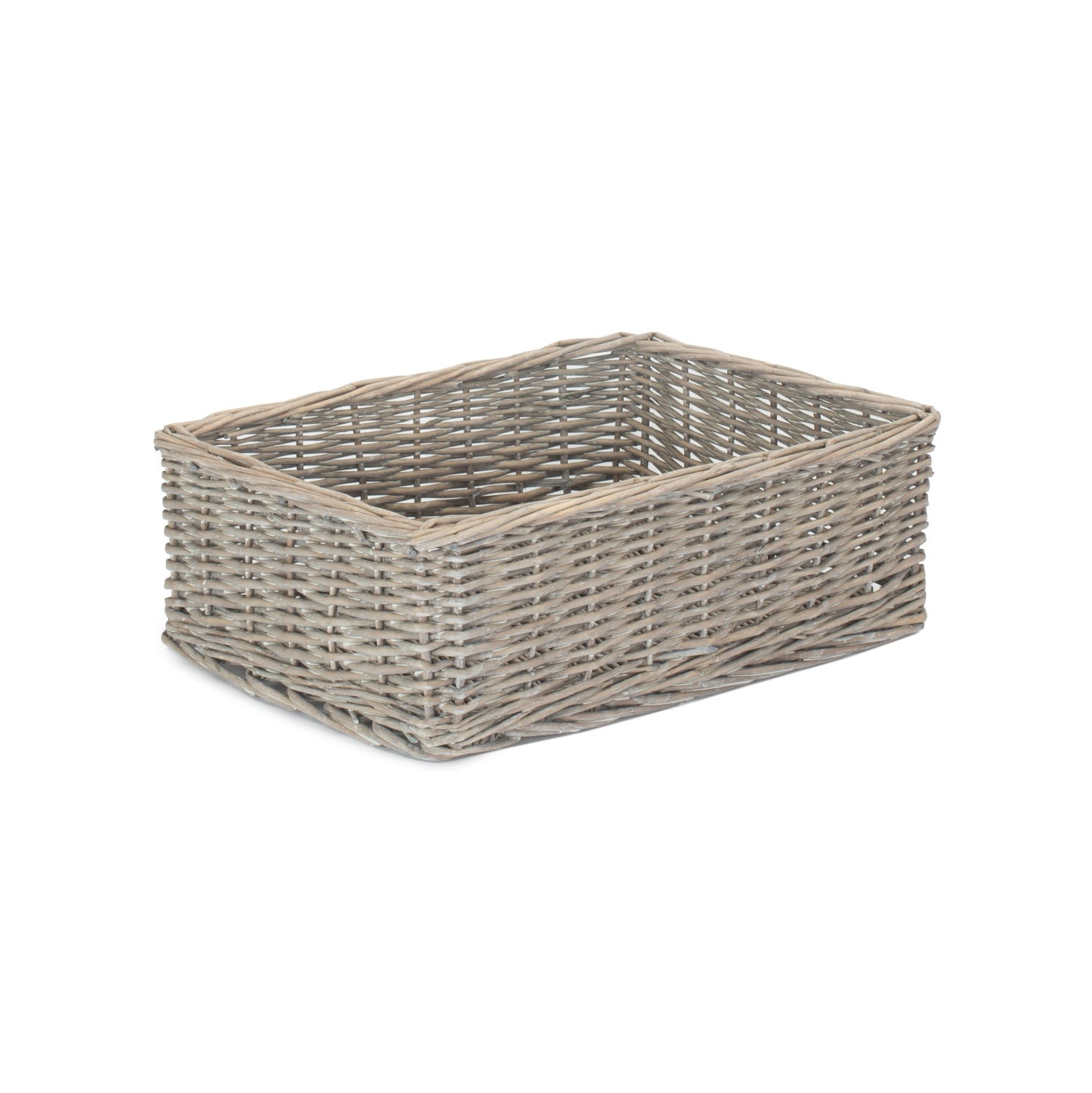 Large Grey Wash Willow Tray Basket