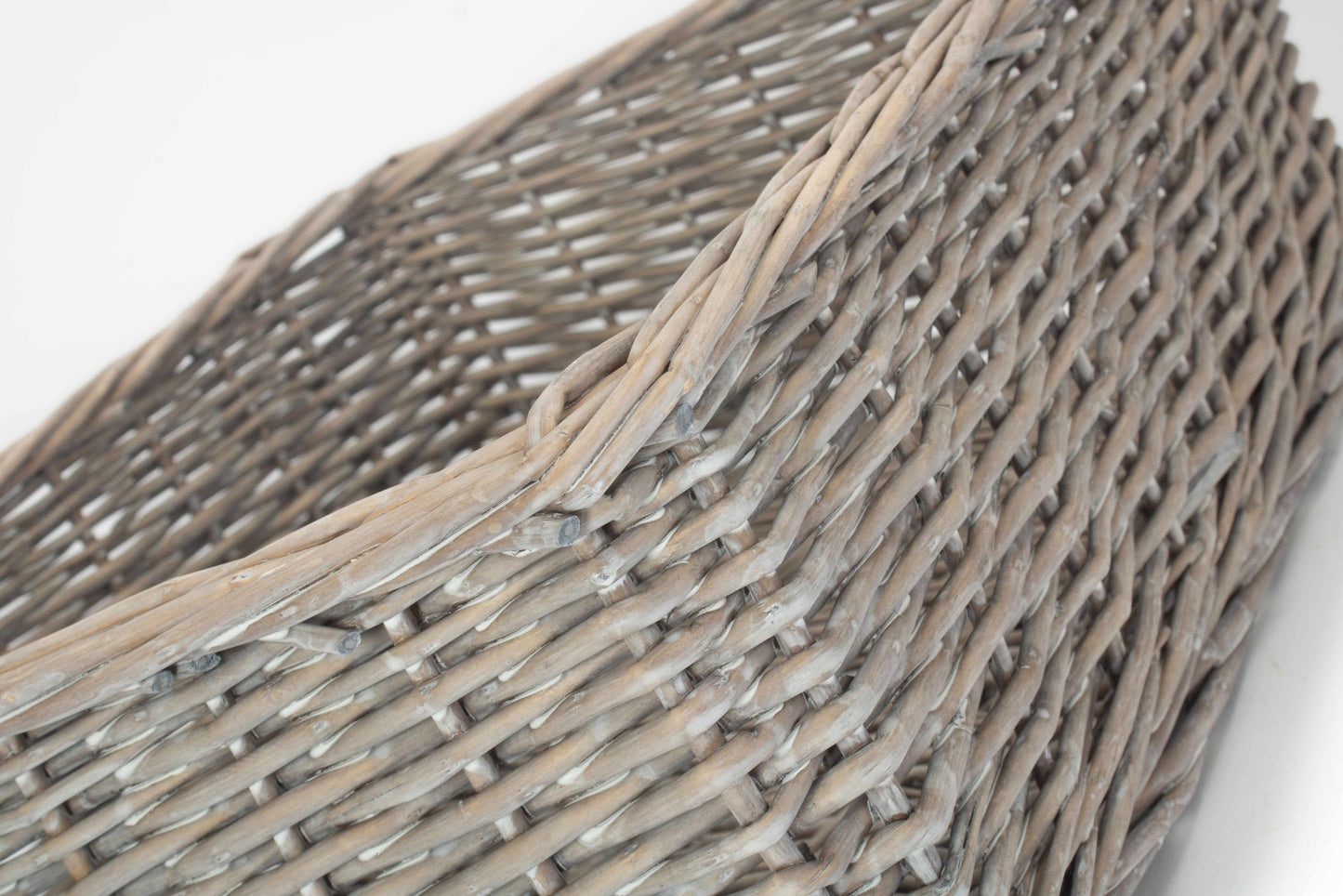 Large Grey Wash Willow Tray Basket