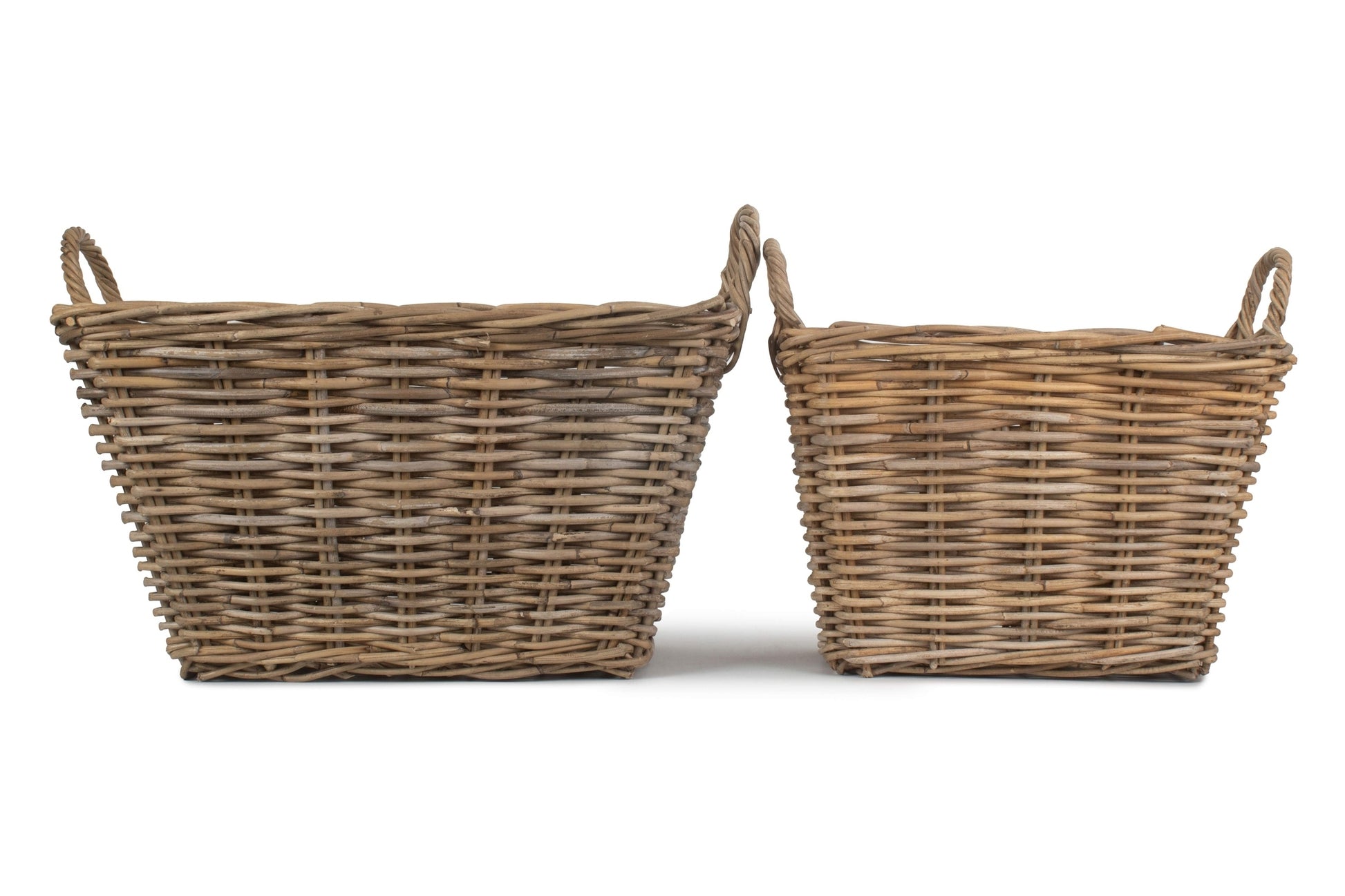 Rectangular Grey Rattan Floor Storage Set 2