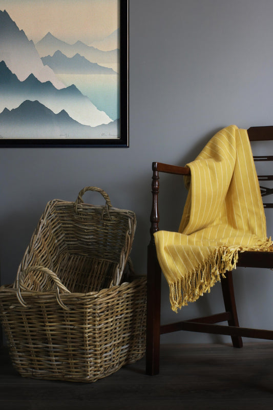 Rectangular Grey Rattan Floor Storage Set 2