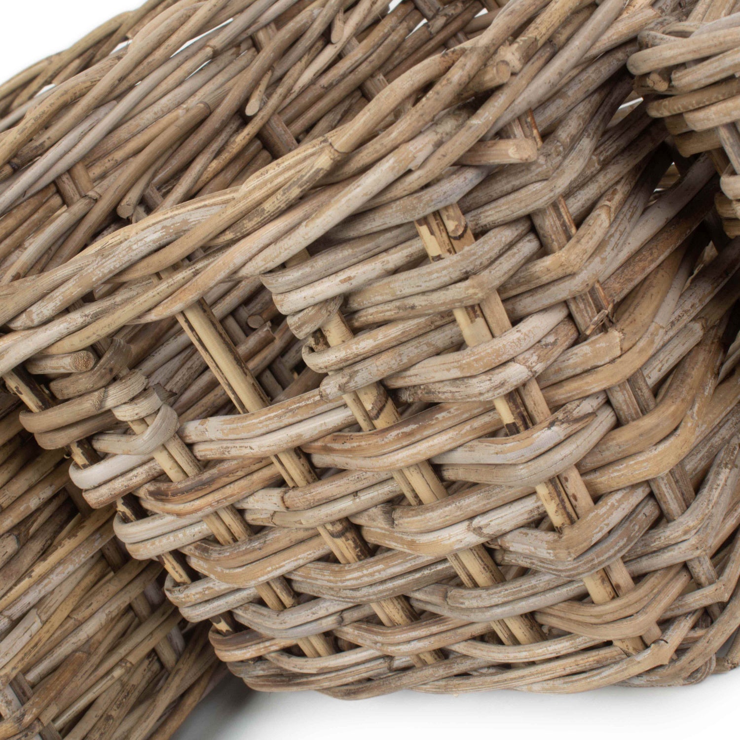 Rectangular Grey Rattan Storage Basket Set 3