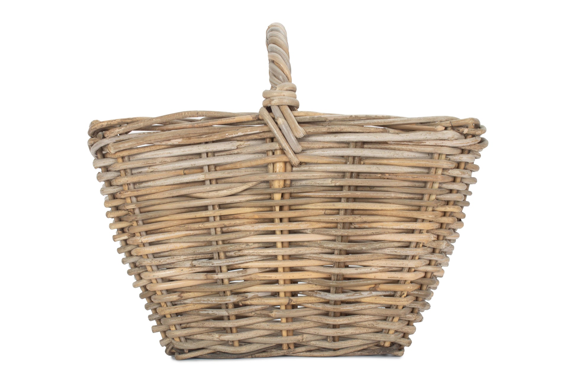 Grey Rattan Kindling Basket