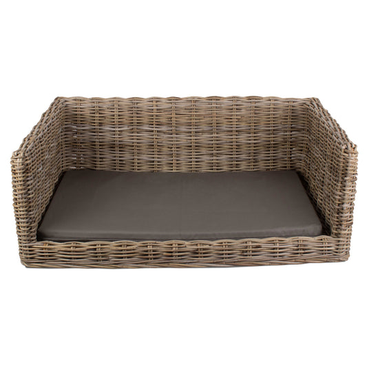 Luxury Rattan Dog Sofa Bed - Large