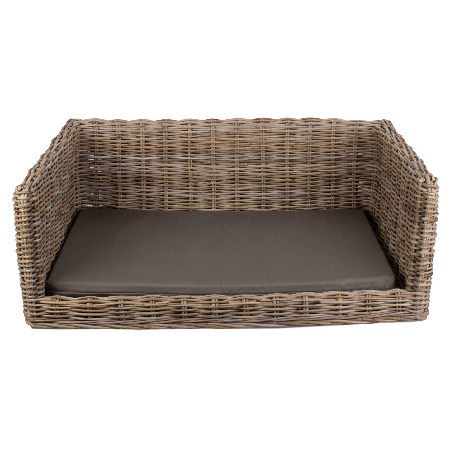 Luxury Rattan Dog Sofa Bed - Large