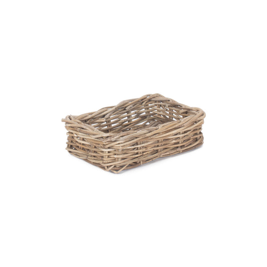 Small Shallow Rattan Rectangular Basket