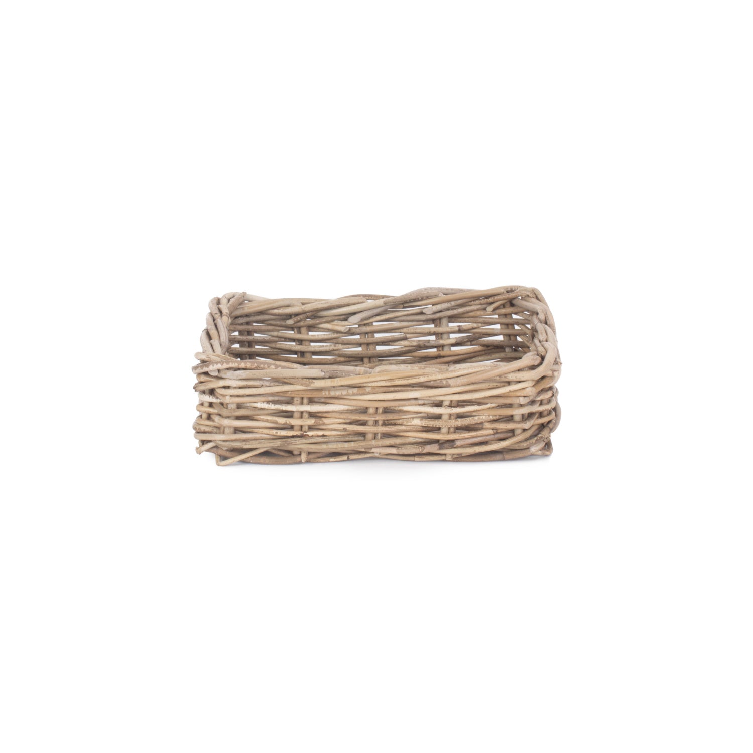 Small Shallow Rattan Rectangular Basket