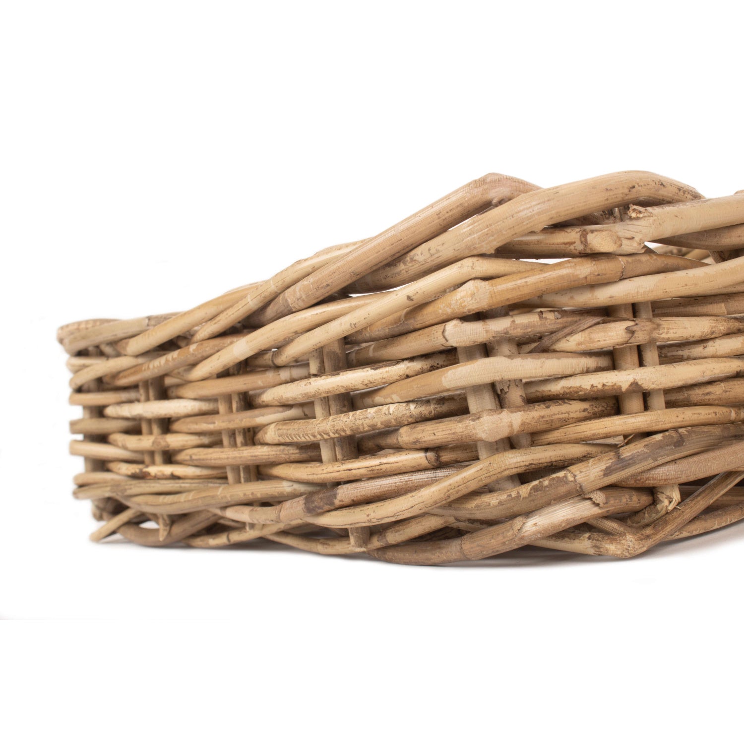 Small Shallow Rattan Rectangular Basket