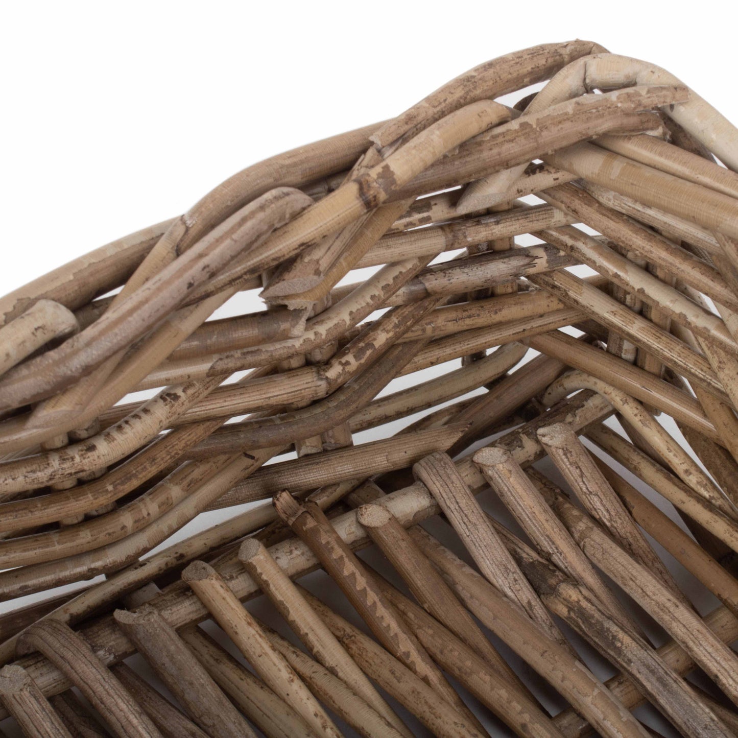 Small Shallow Rattan Rectangular Basket