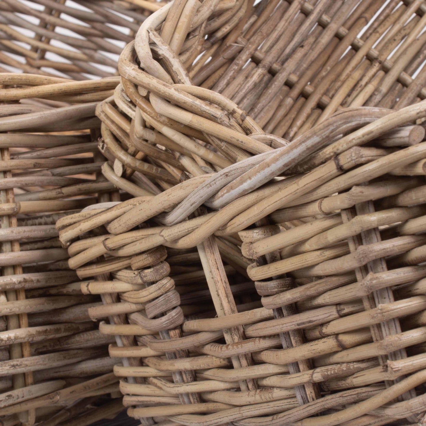Shallow Rattan Rectangular Basket Set 4