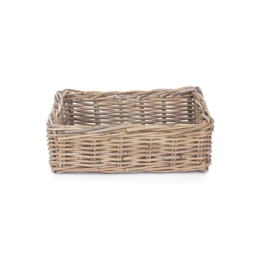 Medium Shallow Rattan Rectangular Basket