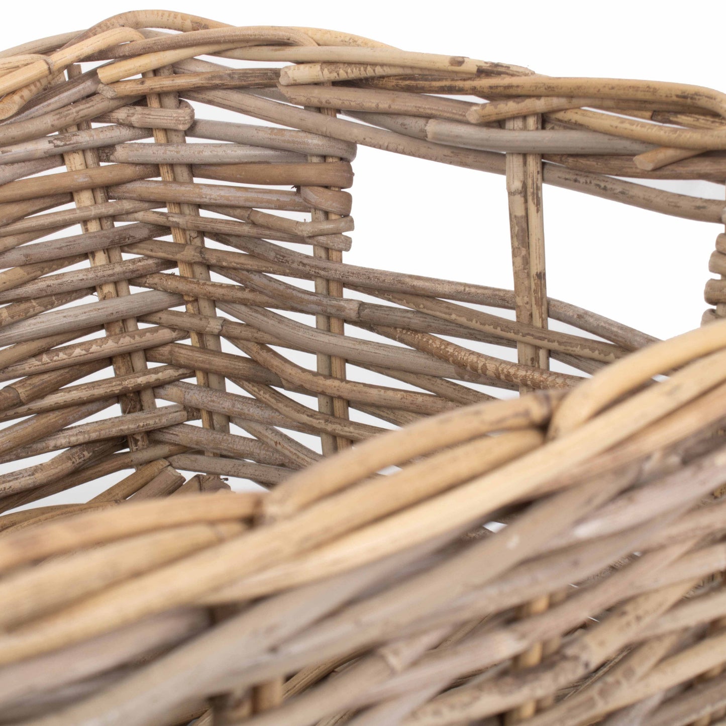 Extra Large Shallow Rattan Rectangular Basket
