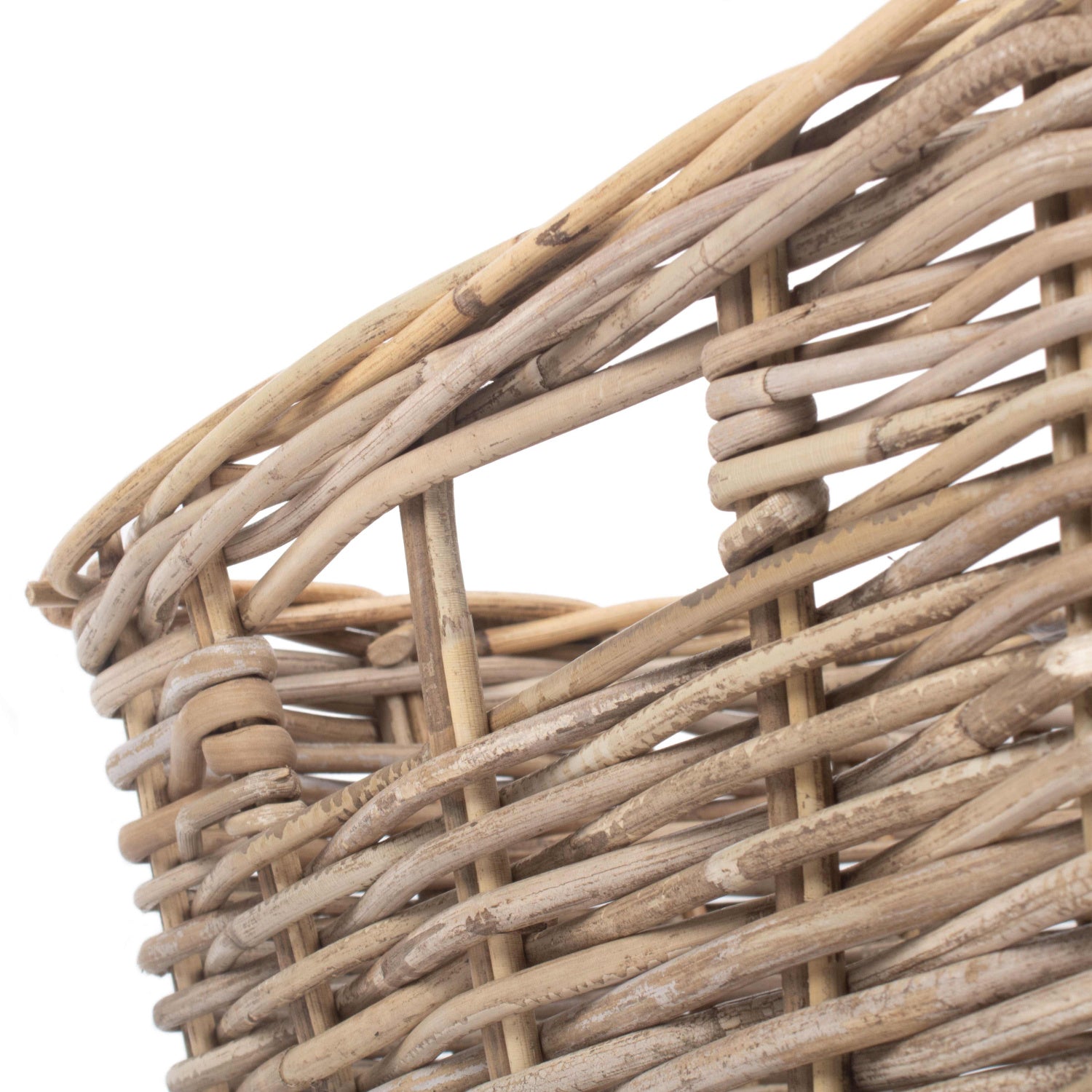 Extra Large Shallow Rattan Rectangular Basket