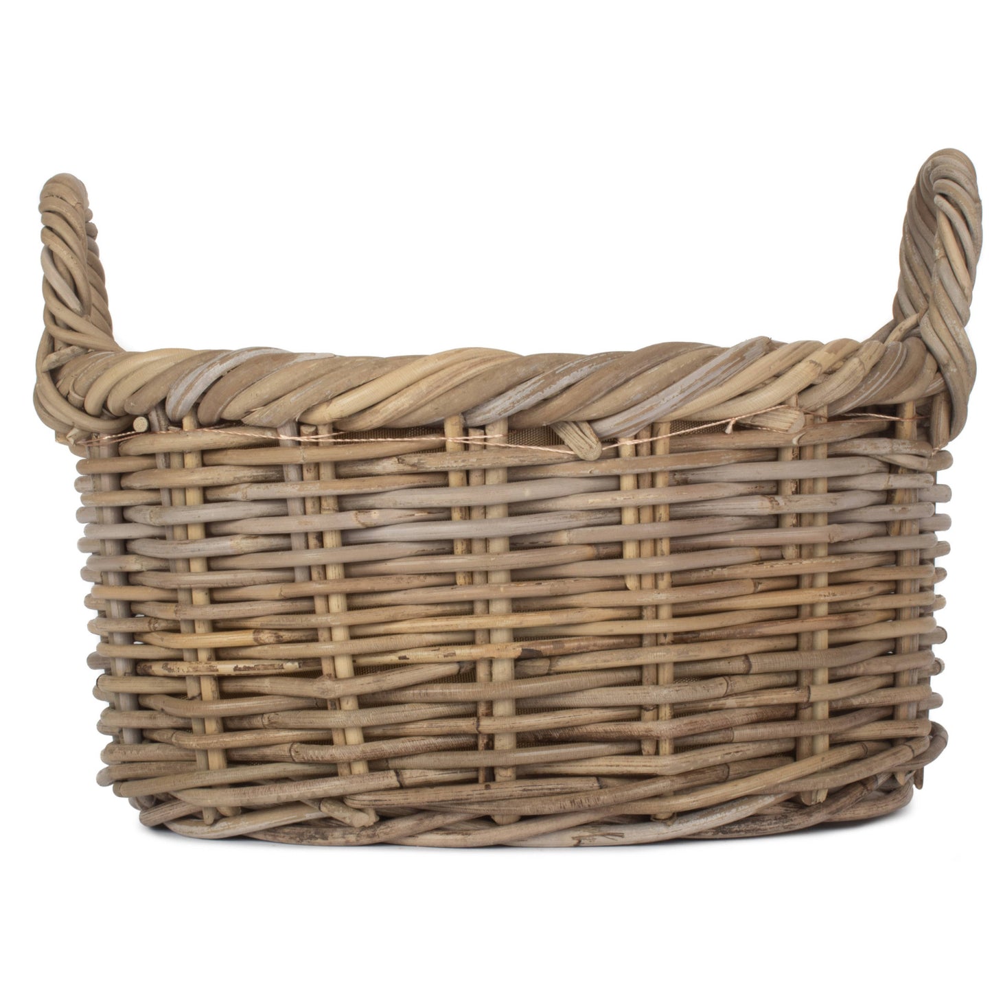 Size 1 Oval Rattan Storage Basket With Cordura Lining