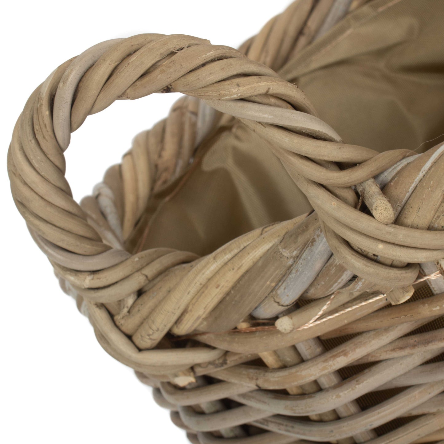 Size 1 Oval Rattan Storage Basket With Cordura Lining