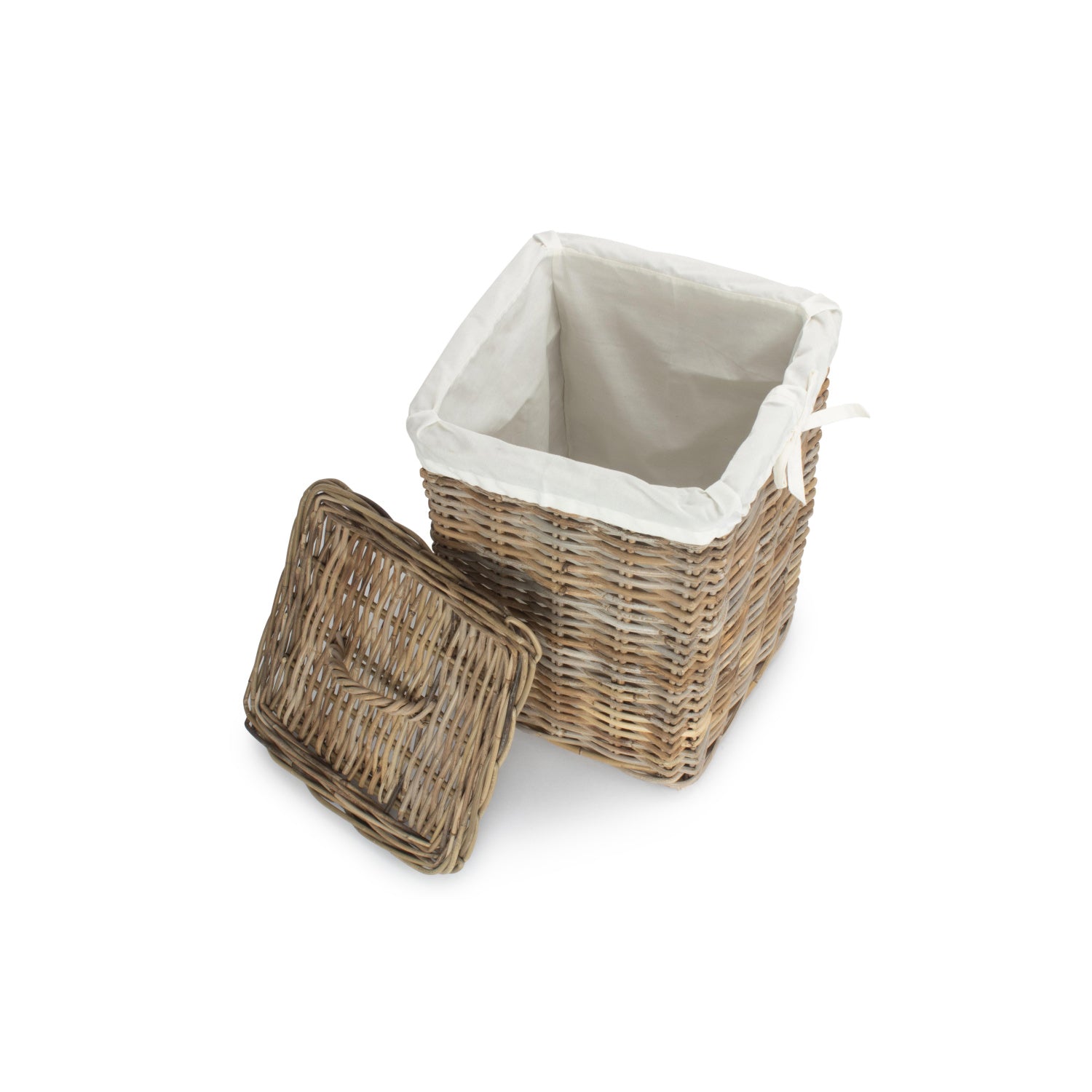 Small Square Rattan Laundry Hamper Basket