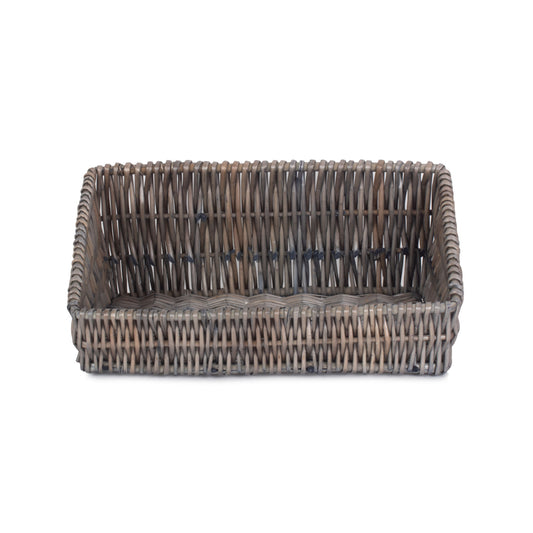 Antique Wash Vertical Weave Display Basket