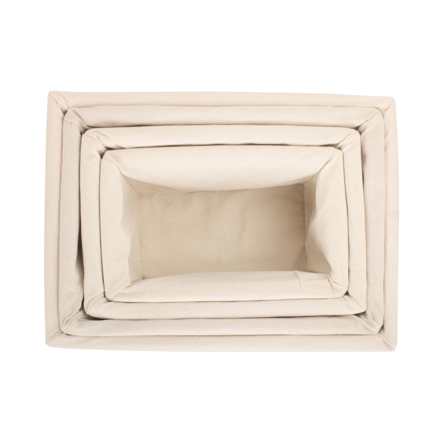 White Wash Willow Storage Basket with White Lining Set 4