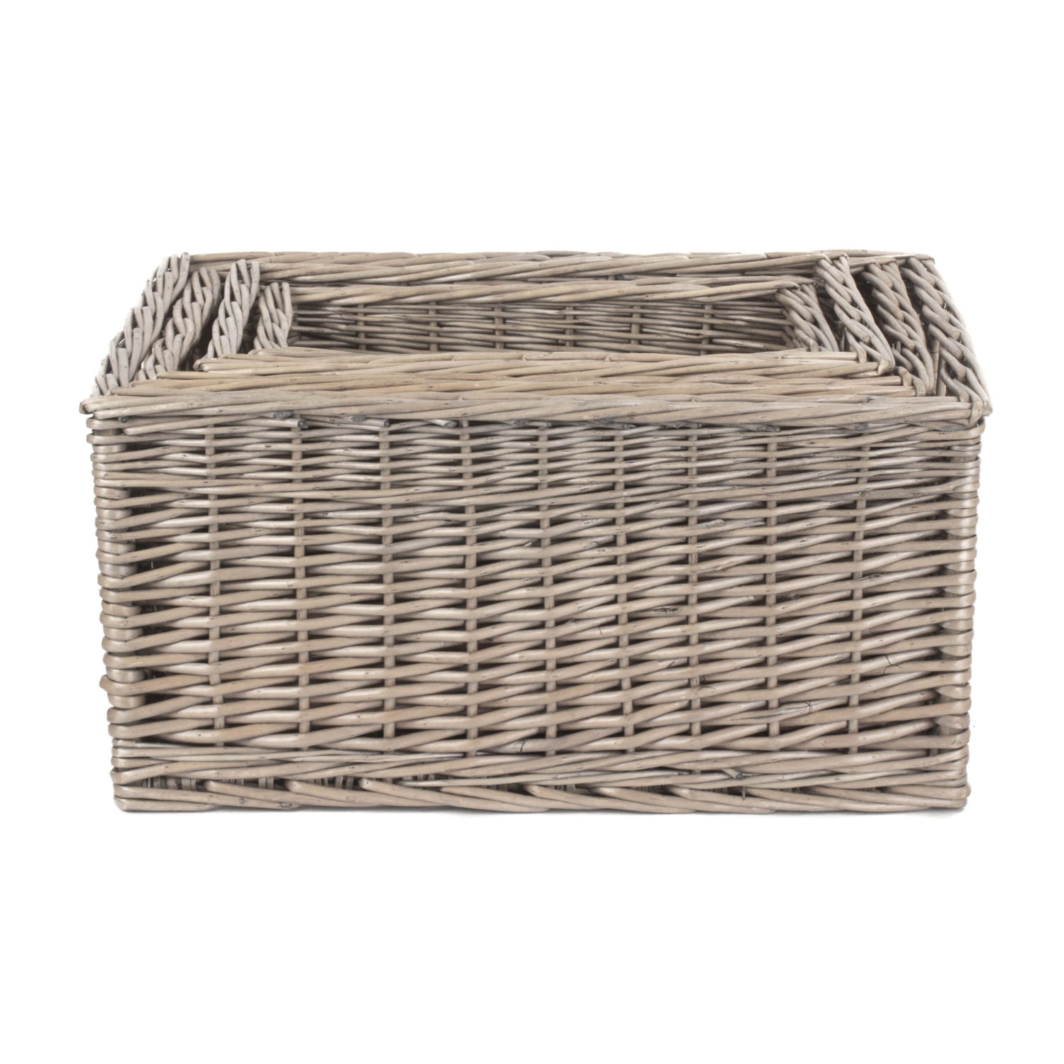 Antique Wash Willow Storage Basket Set 4