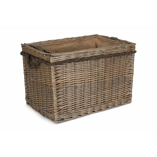 Set of 2 Rectangular Rope Handled Log Baskets