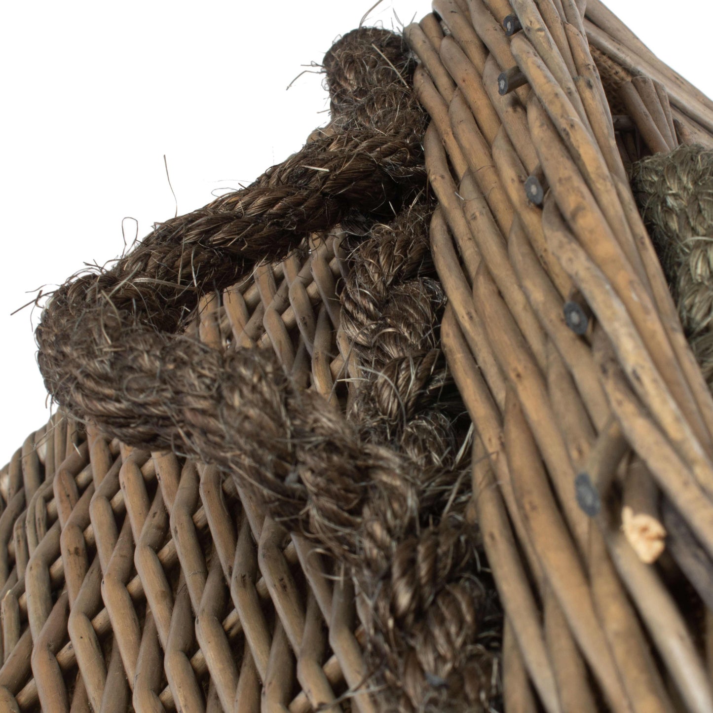 Set of 2 Rectangular Rope Handled Log Baskets