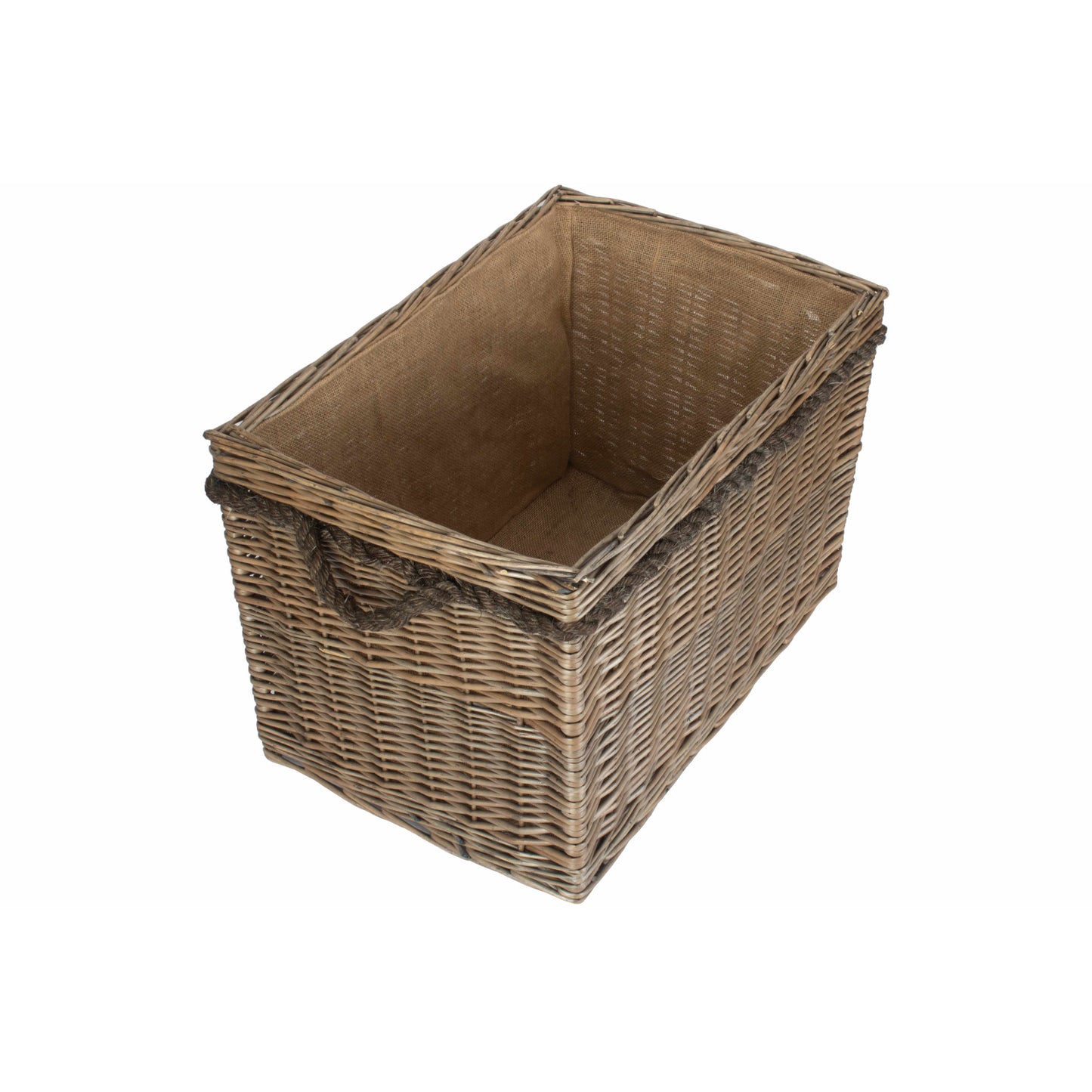 Large Rectangular Rope Handled Log Basket