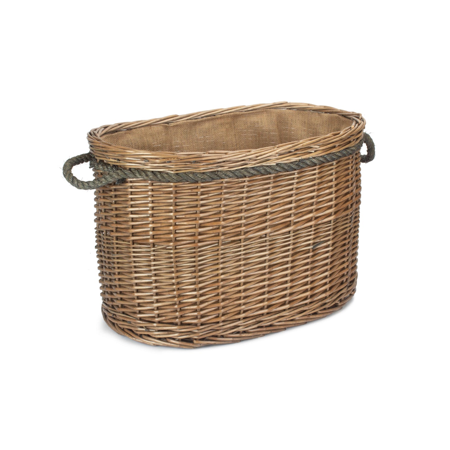 Large Oval Rope Handled Log Basket