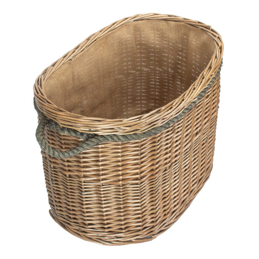 Large Oval Rope Handled Log Basket