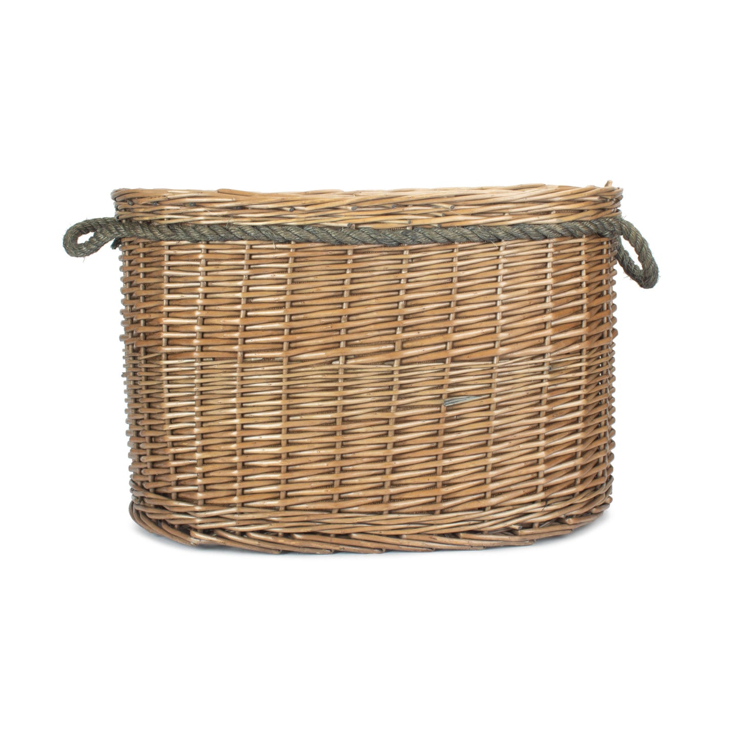 Large Oval Rope Handled Log Basket