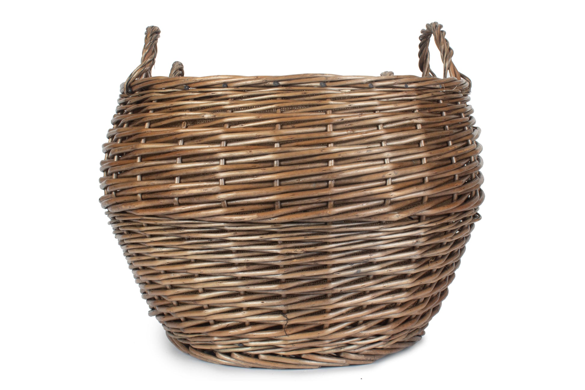 Antique Wash Willow Stumpy Basket Set 2
