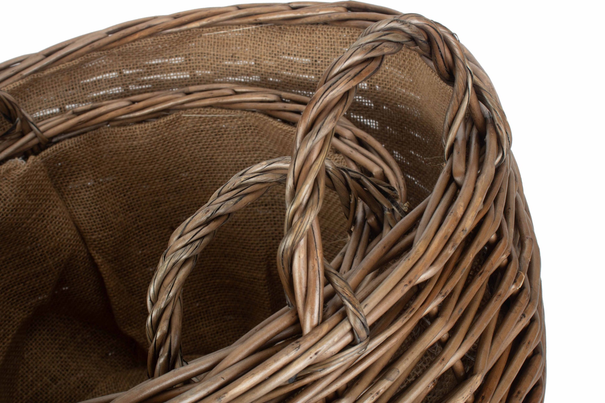 Antique Wash Willow Stumpy Basket Set 2
