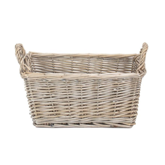 Small Antique Wash Willow Tapered Storage Basket
