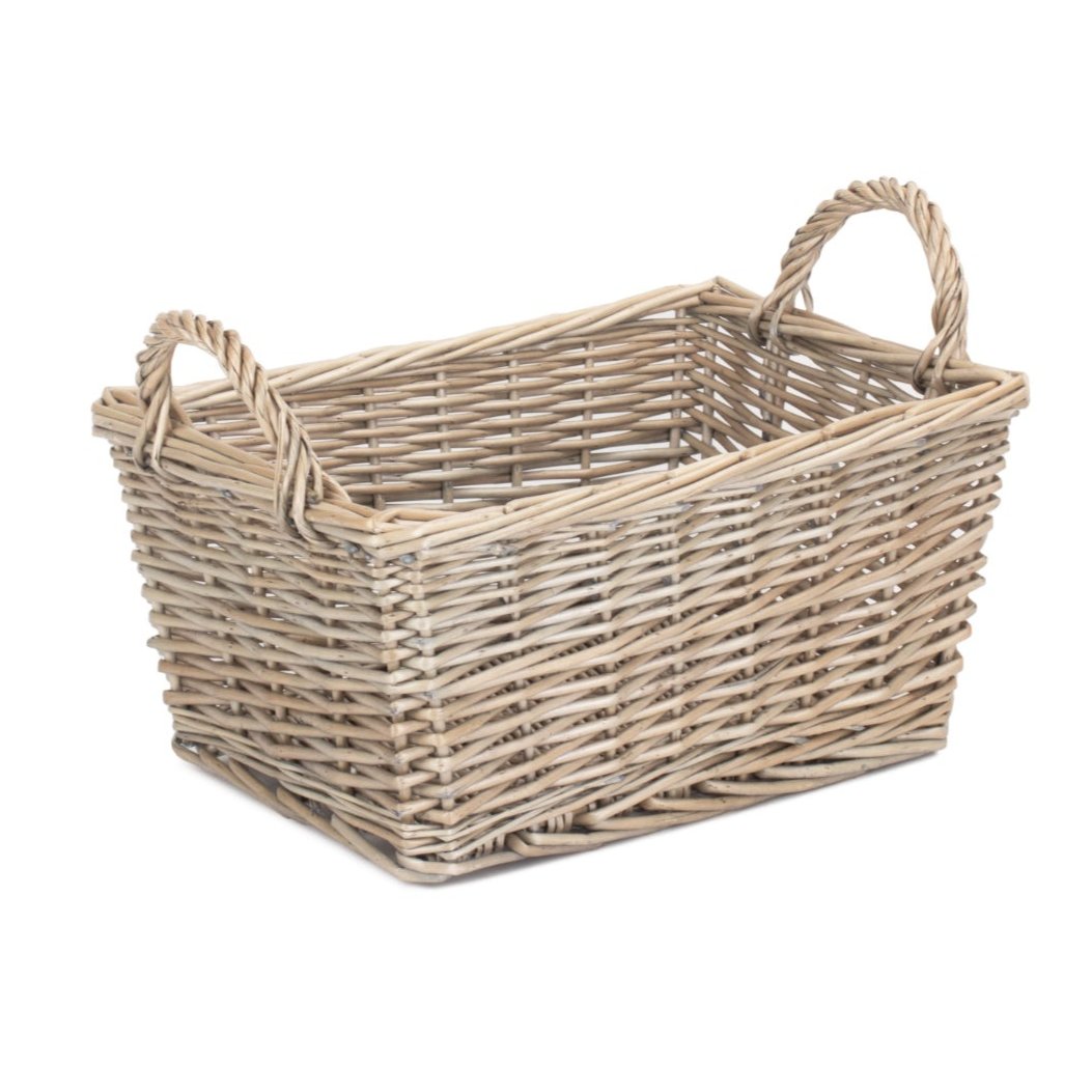Medium Antique Wash Willow Tapered Storage Basket