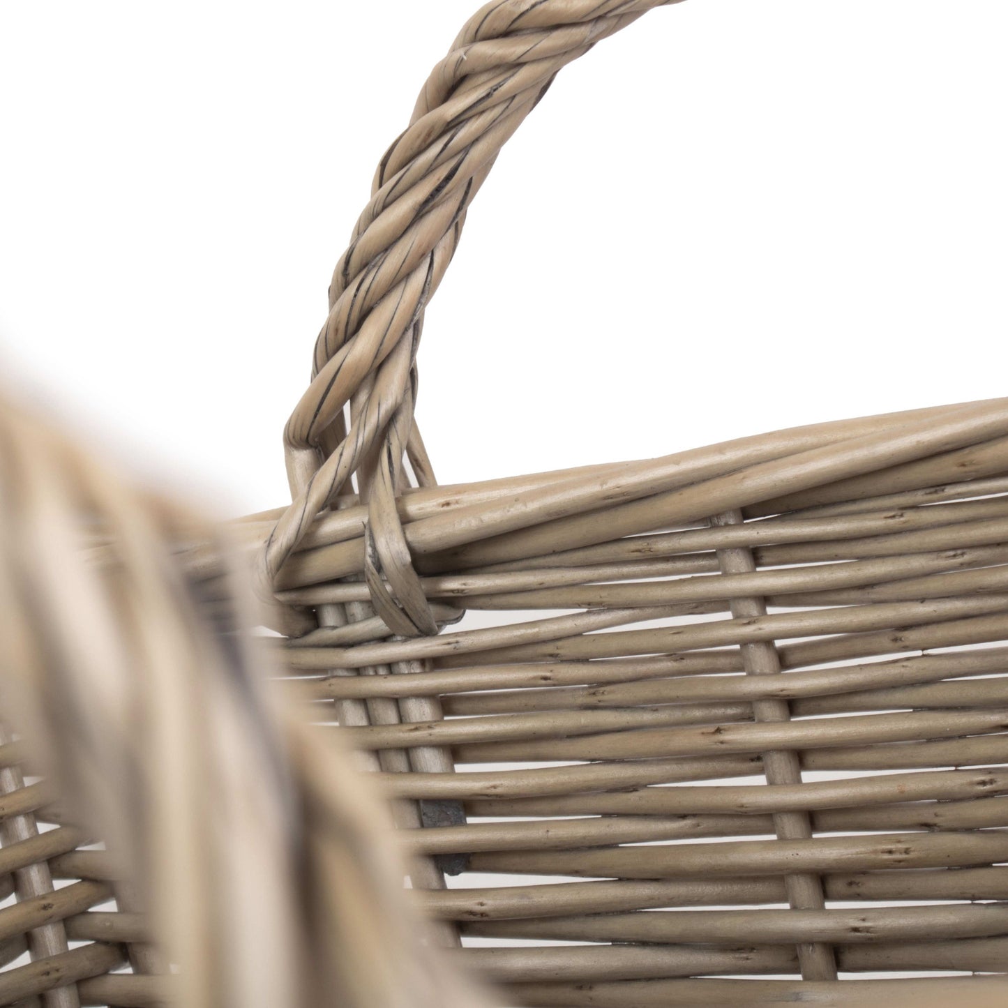 Large Antique Wash Willow Tapered Storage Basket