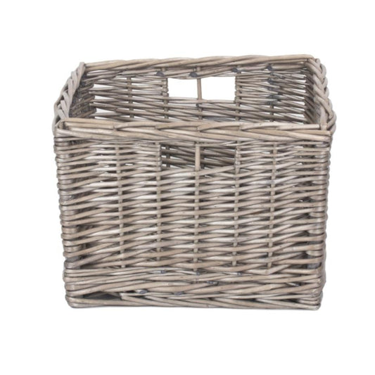 Small Square Antique Wash Willow Storage Basket