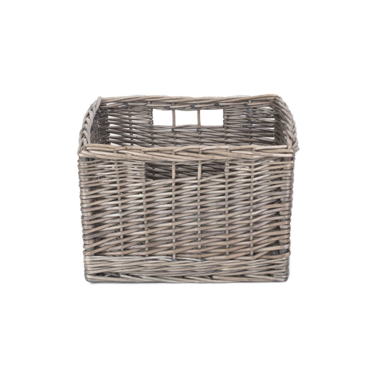 Medium Square Antique Wash Willow Storage Basket