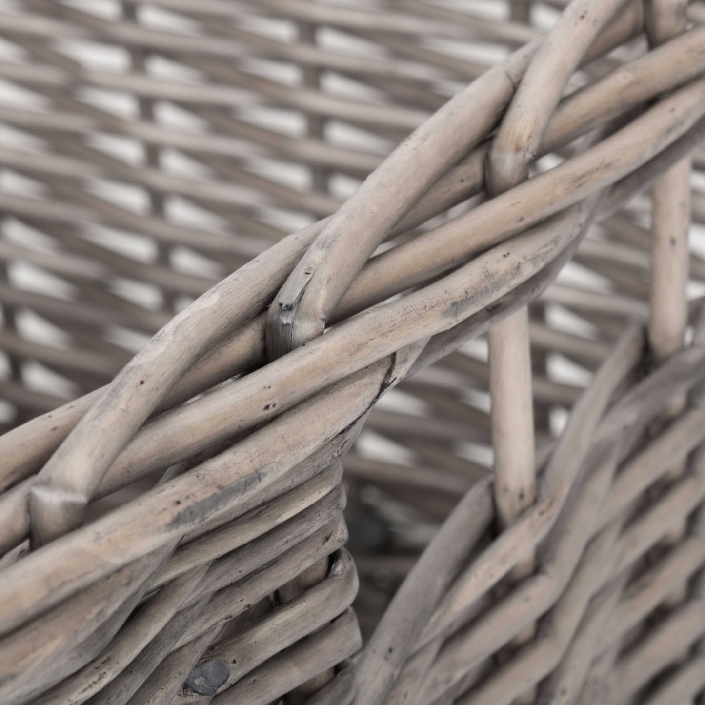 Medium Square Antique Wash Willow Storage Basket