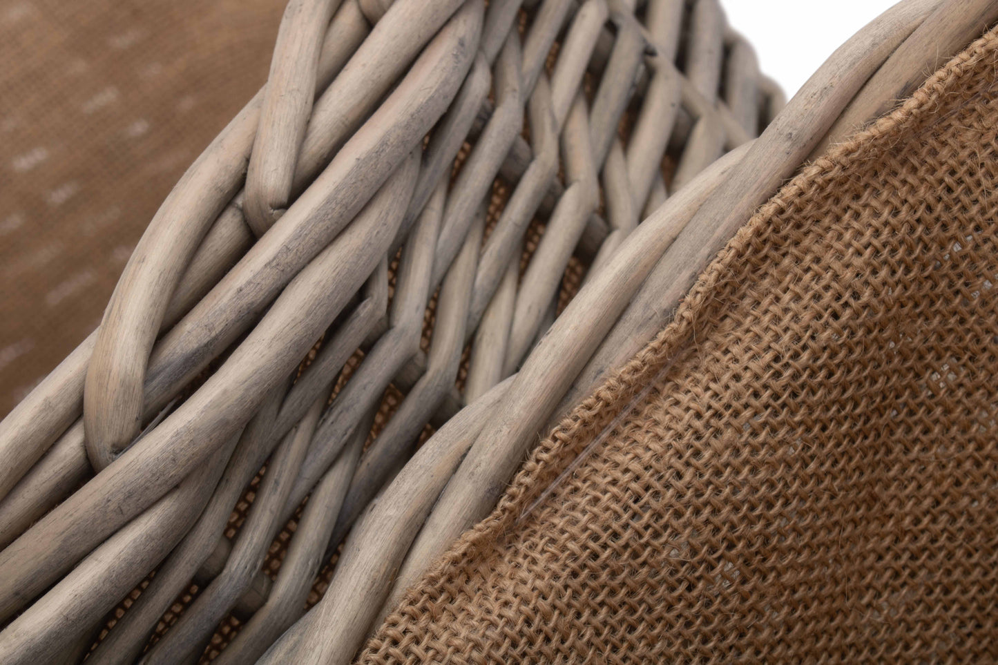 Round Straight-Sided Wicker Log Storage Basket Set 2