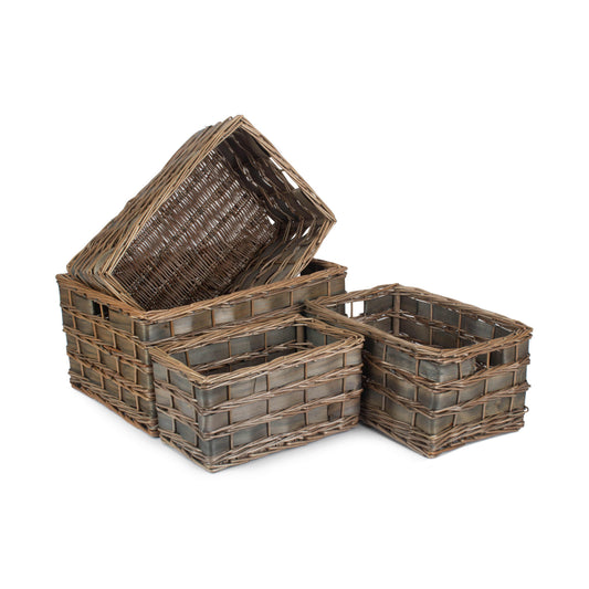 Grey Scandi Storage Basket Set 4