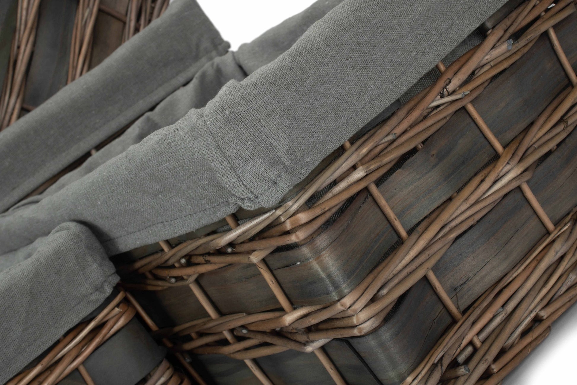 Grey Scandi Storage Basket with Grey Sage Lining Set 4