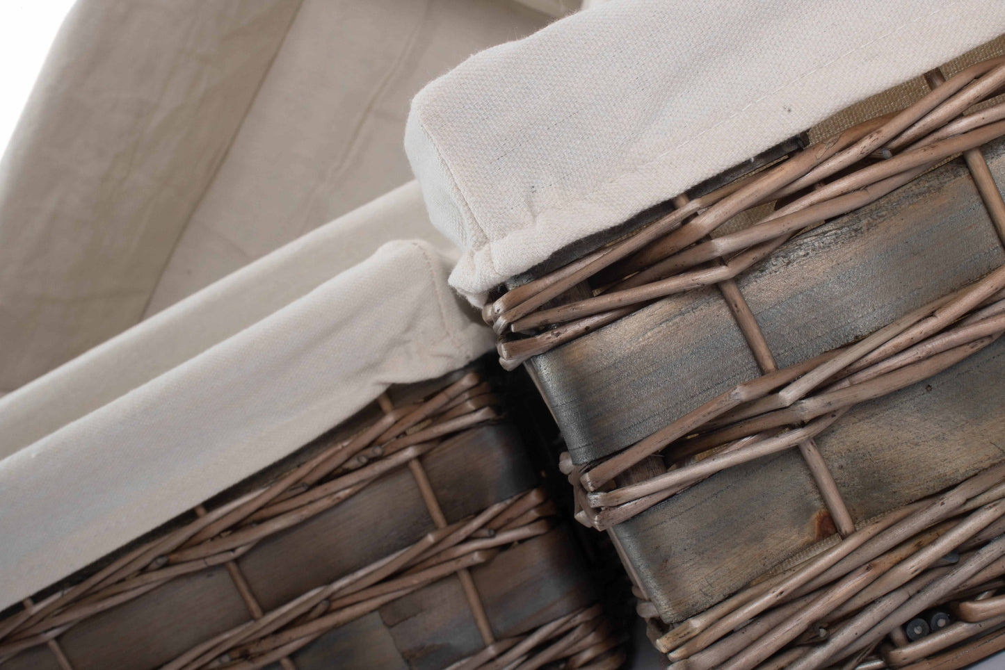 Grey Scandi Storage Basket with White Lining Set 4