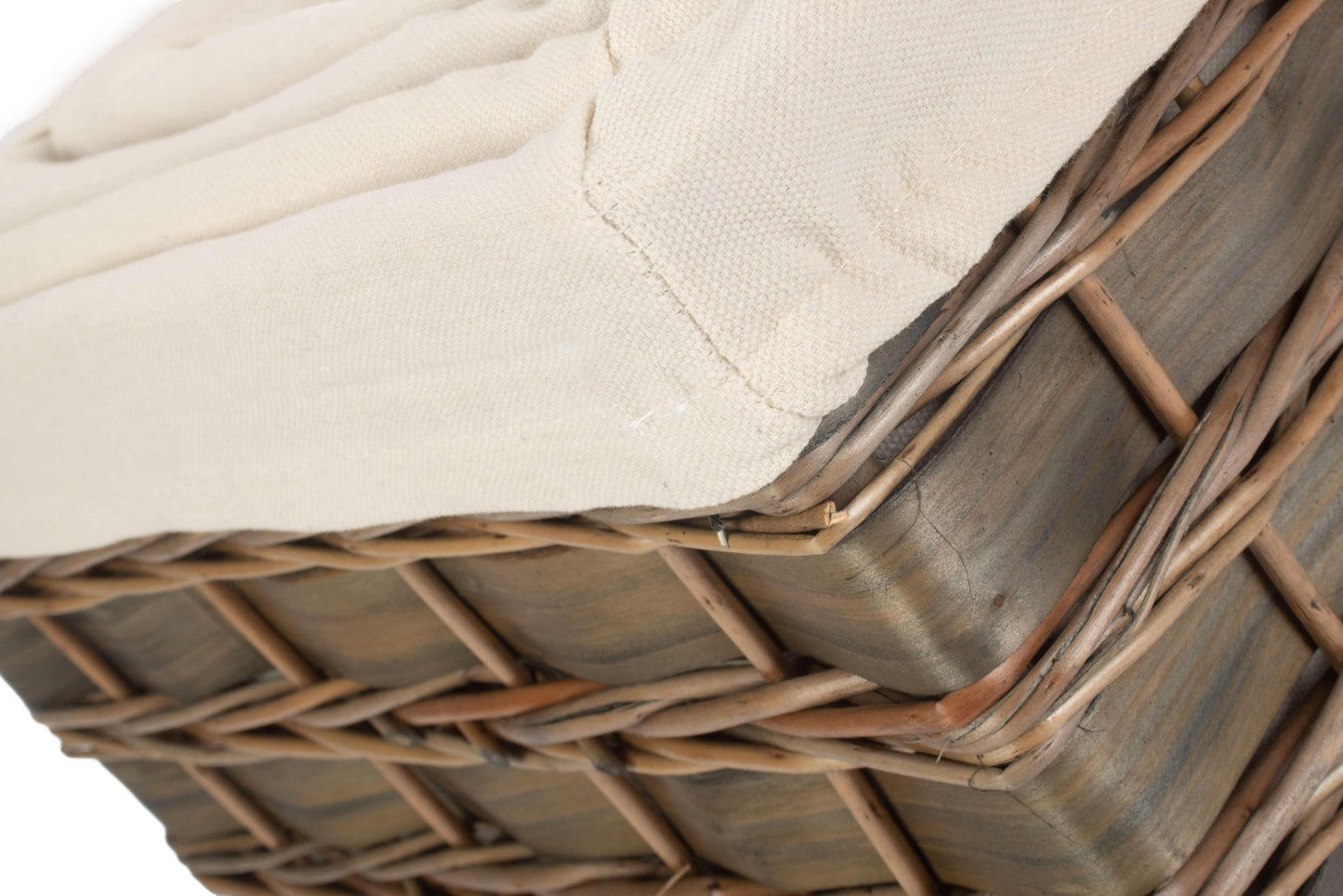 Grey Scandi Storage Basket with White Lining Set 4