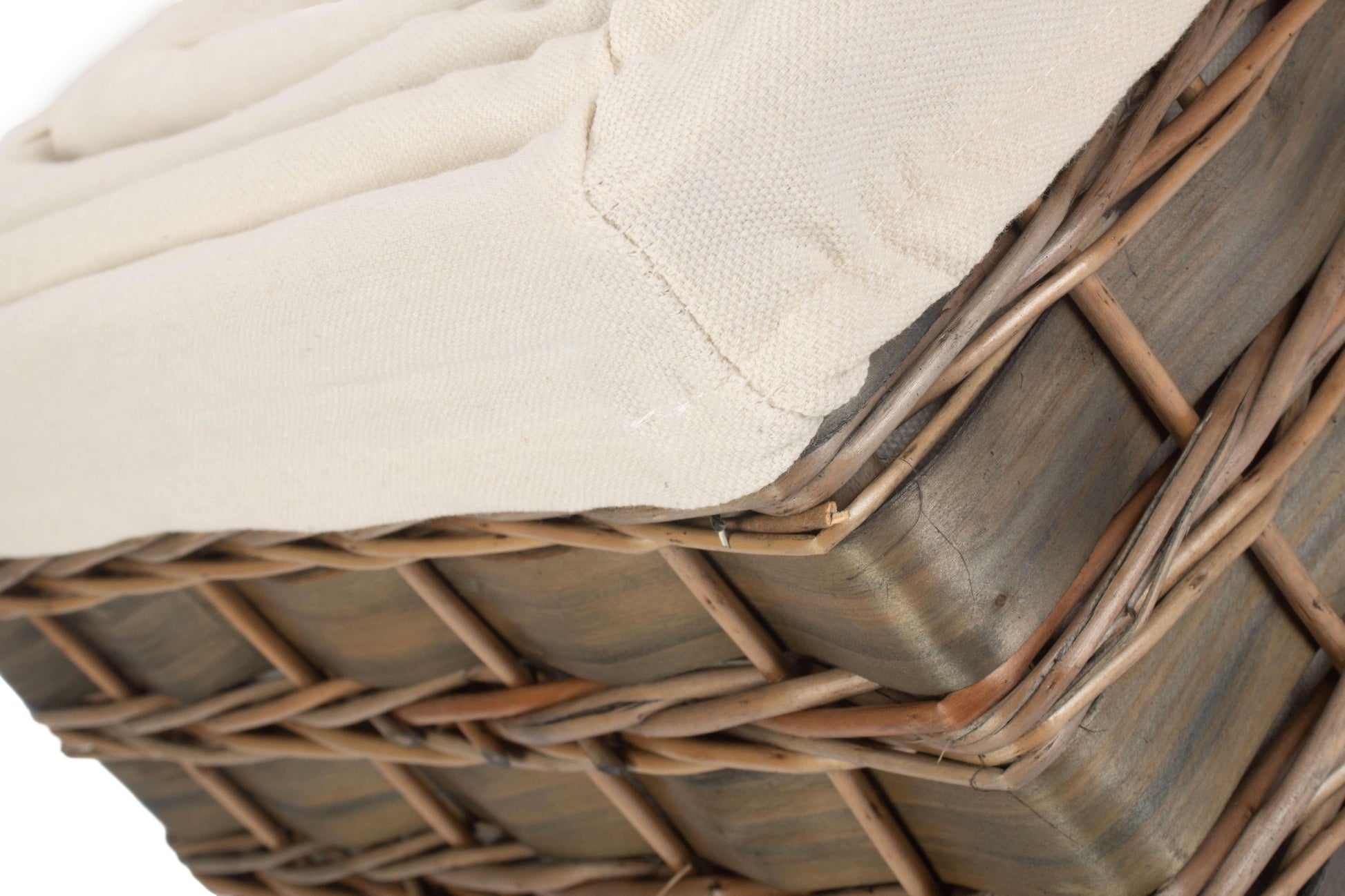 Grey Scandi Storage Basket with White Lining Set 4