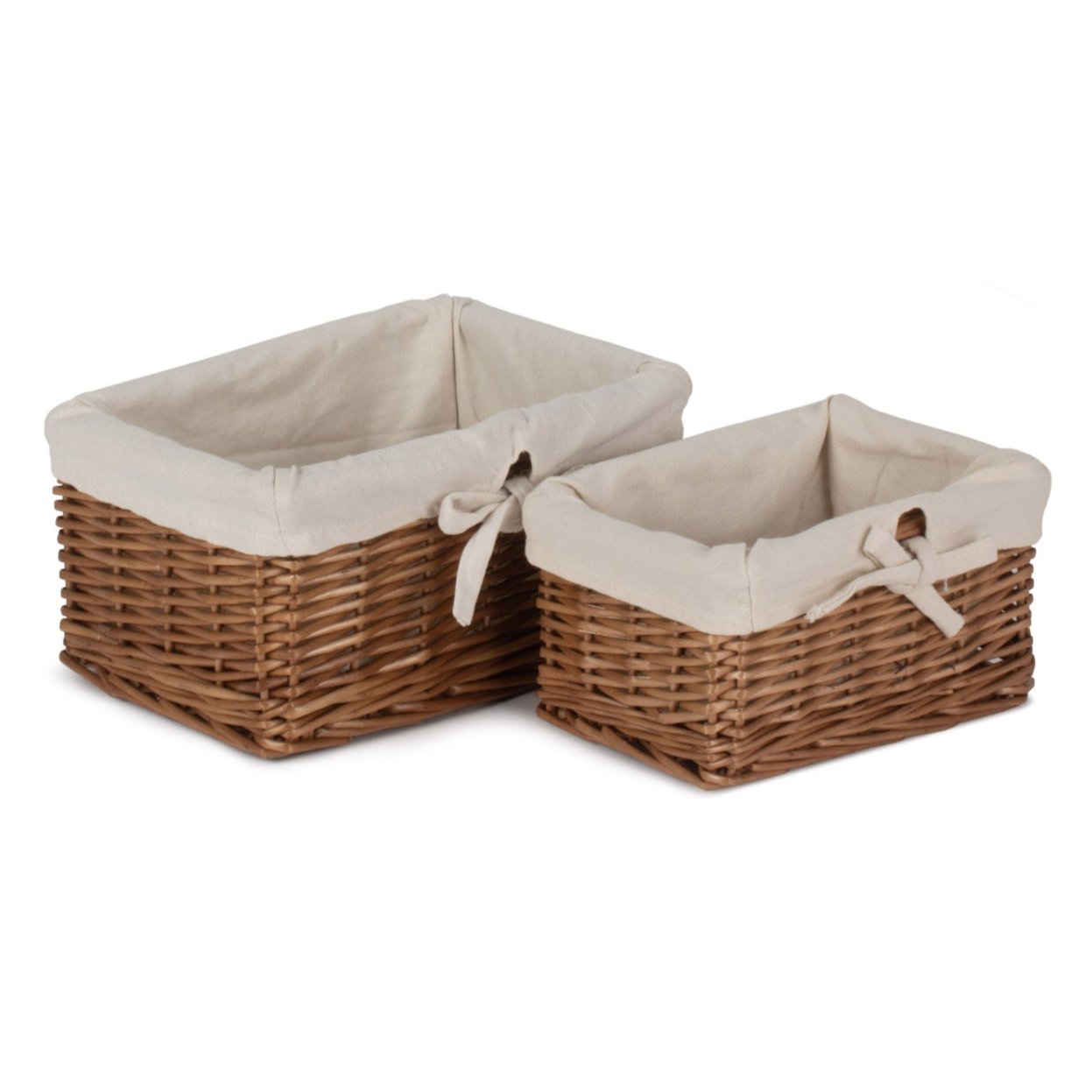 Autumn Double Steamed Willow Basket with Lining Set 2