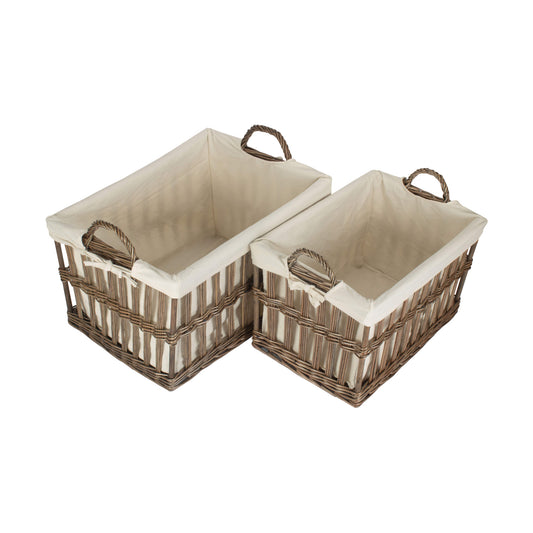 Malmö Openwork Laundry Storage Basket Set 2