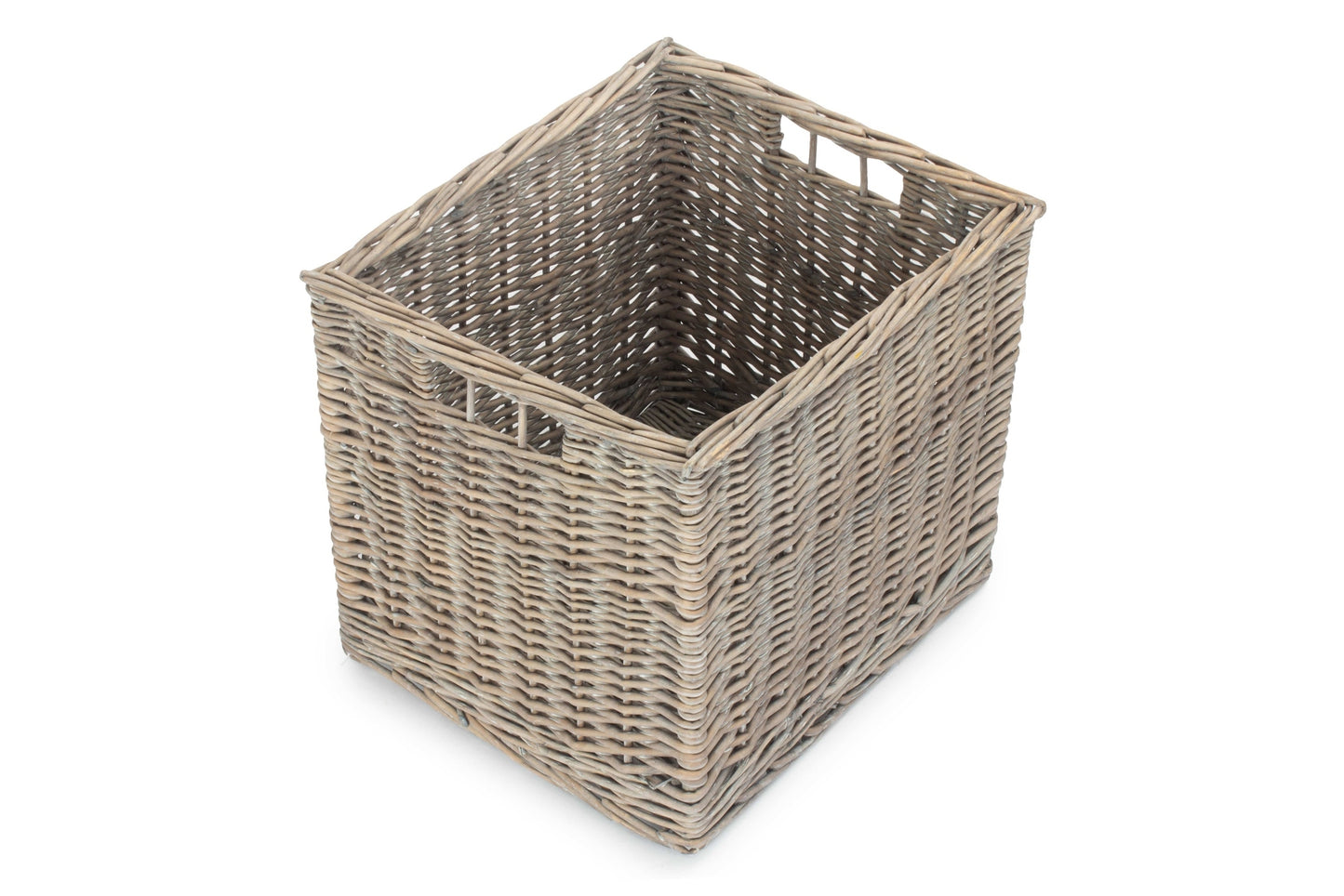 Square Grey Wash Willow Storage Basket