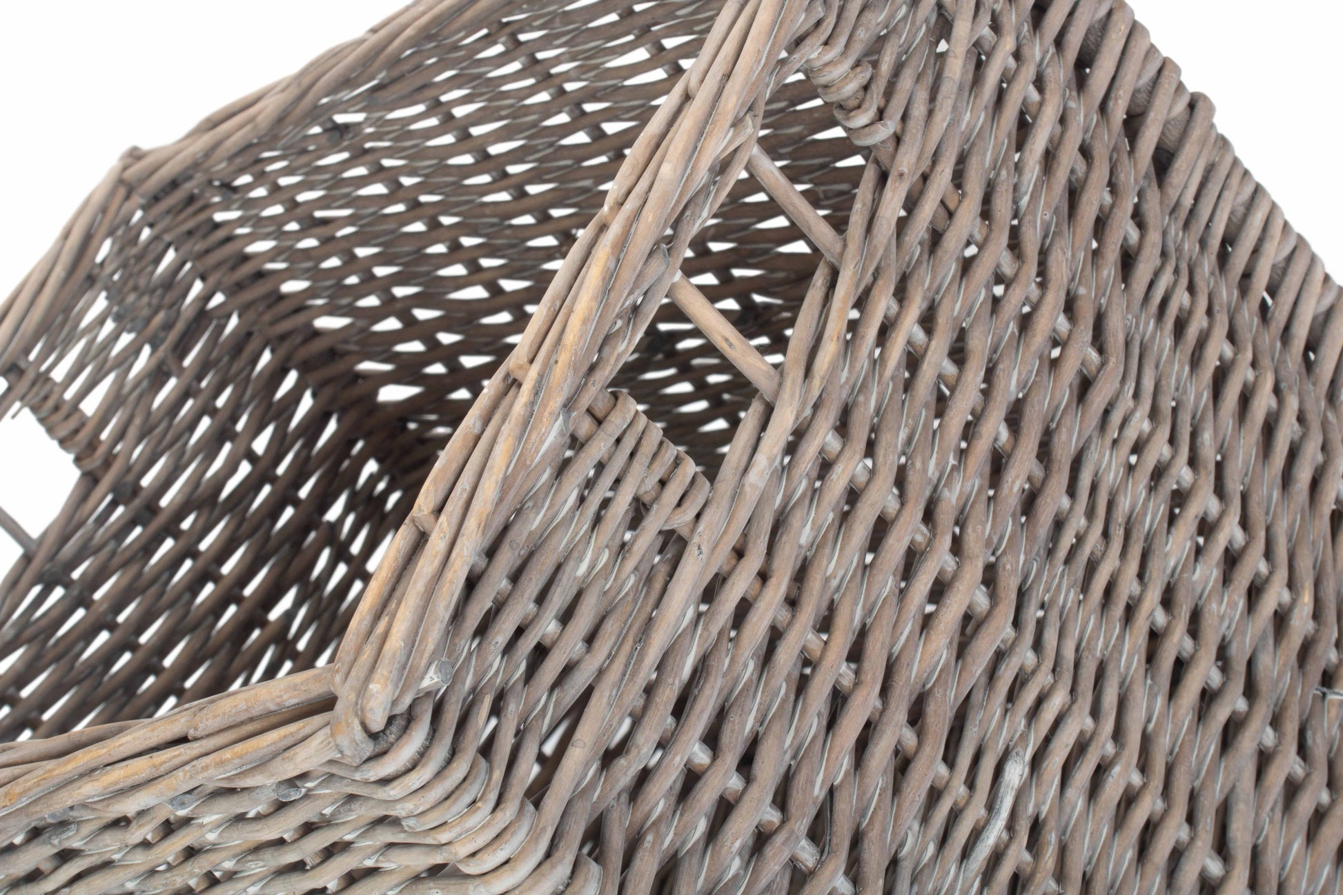 Square Grey Wash Willow Storage Basket
